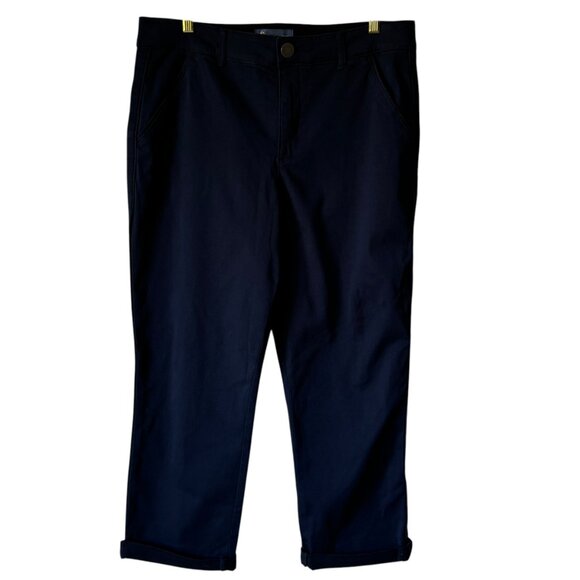 Democracy "Ab"solution® High Rise Roll Cuff Trouser Navy Blue Inseam 24" - Picture 1 of 13